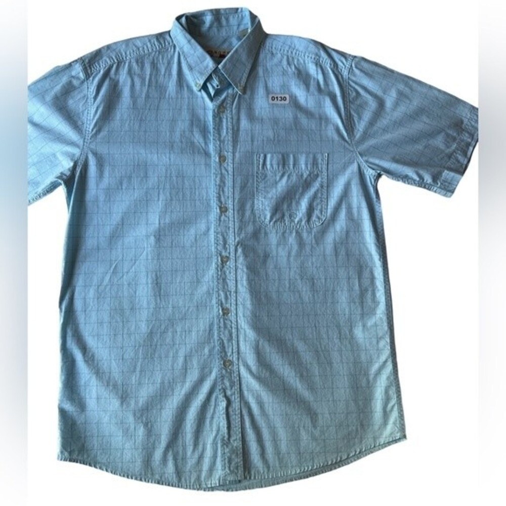 Roper Men’s Short Sleeve Button Down Blue Plaid Shirt. Size Med